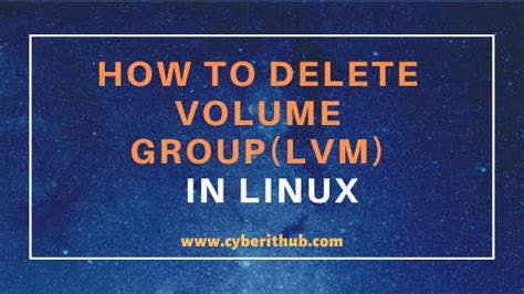 how to remove volume group in linux